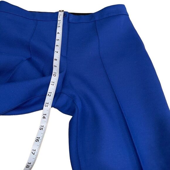 Theory Cardinal Trousers Wool Blend Cosmic Blue Straight Leg Womens 12 Career - Picture 9 of 13
